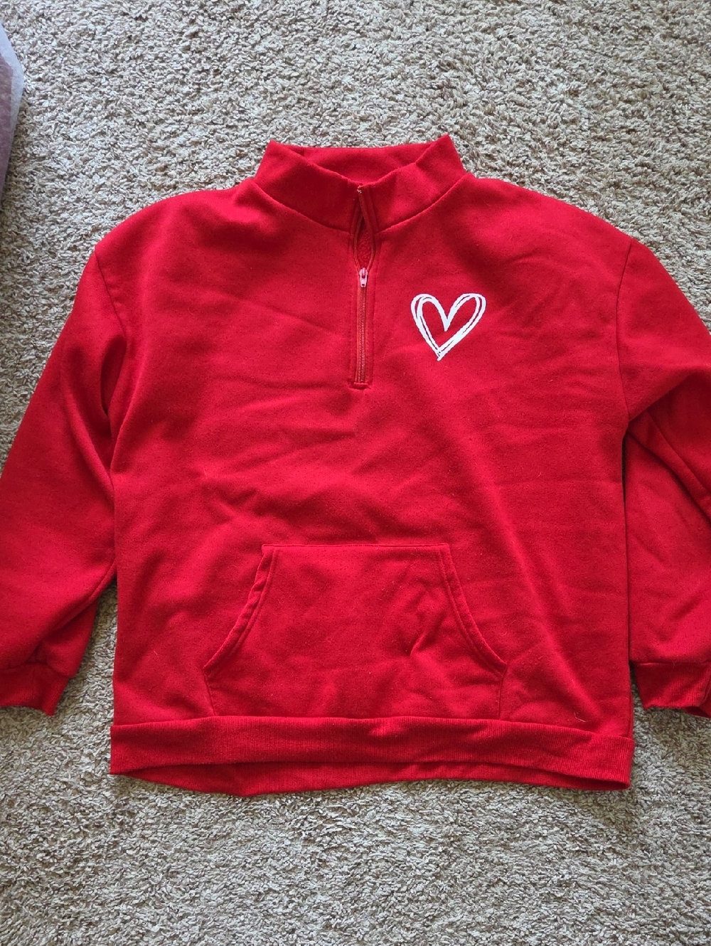 SHEIN Bright Red Plush Pullover